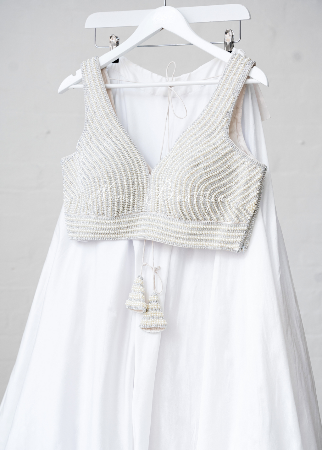 Isla NB Luxury White Bead Blouse (one size)