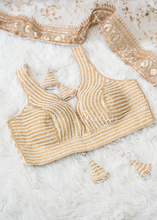 Isla NB Luxury White & Gold Bead Blouse (one size)