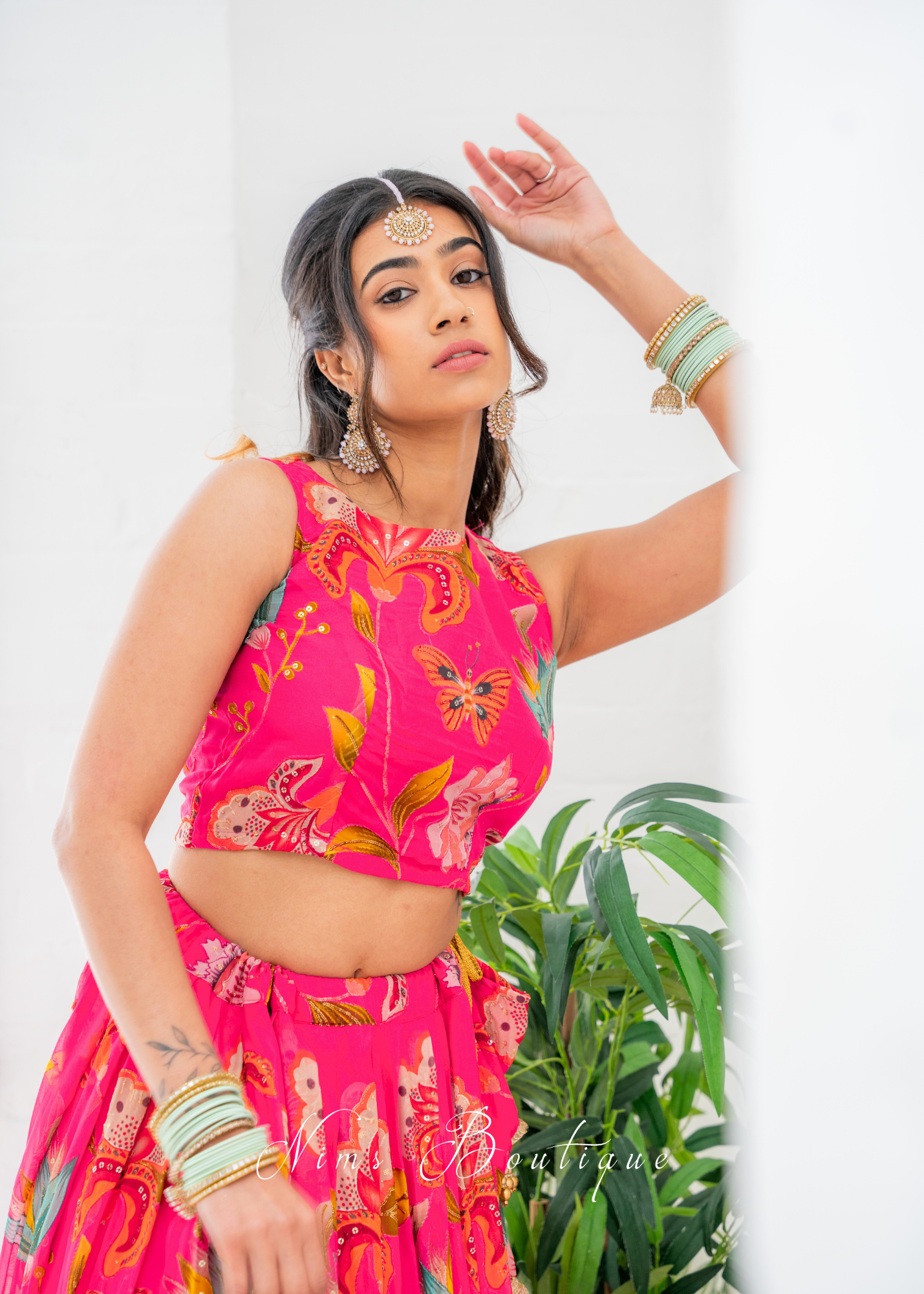 Lillianna Hot Pink Floral Blouse