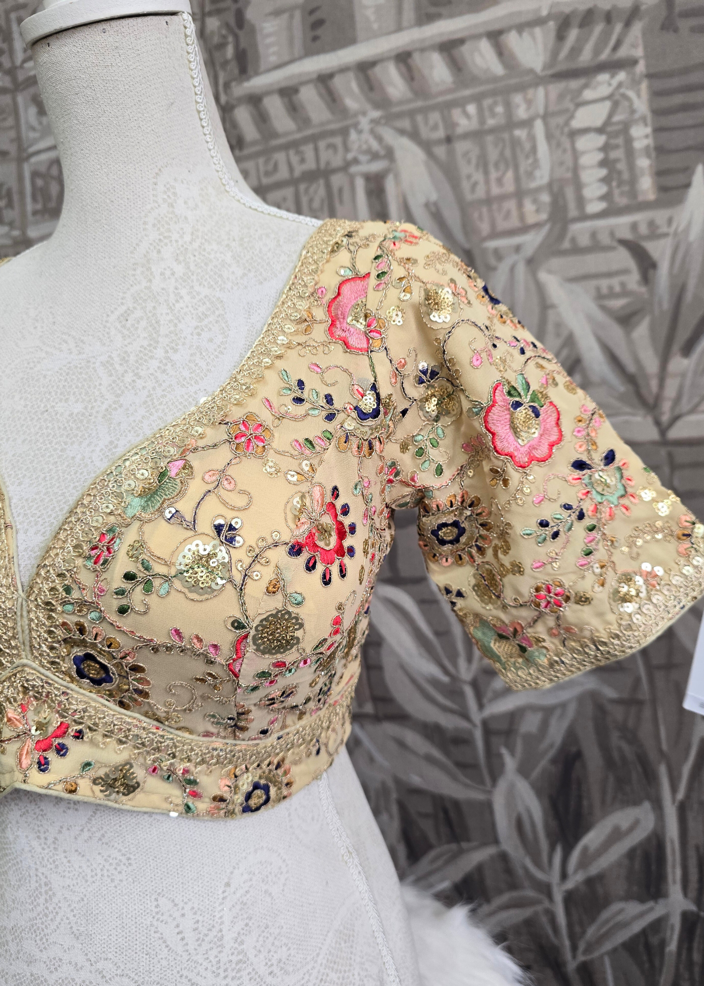 Genelia Gold Embroidered Blouse (10-12)