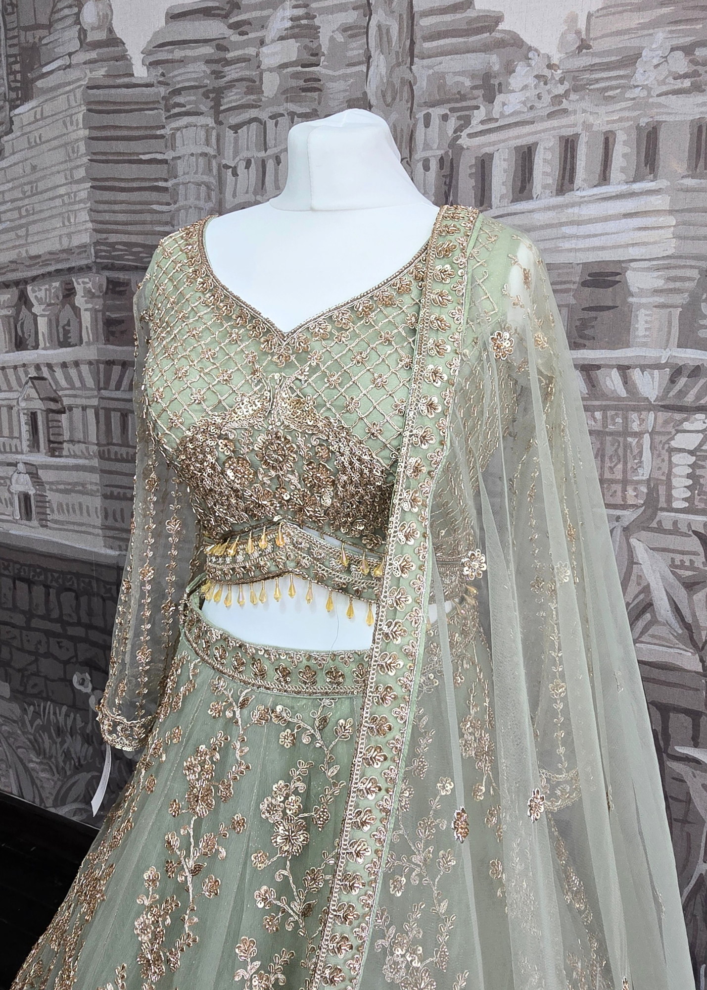 Luxury Mint Lehenga (size 12)