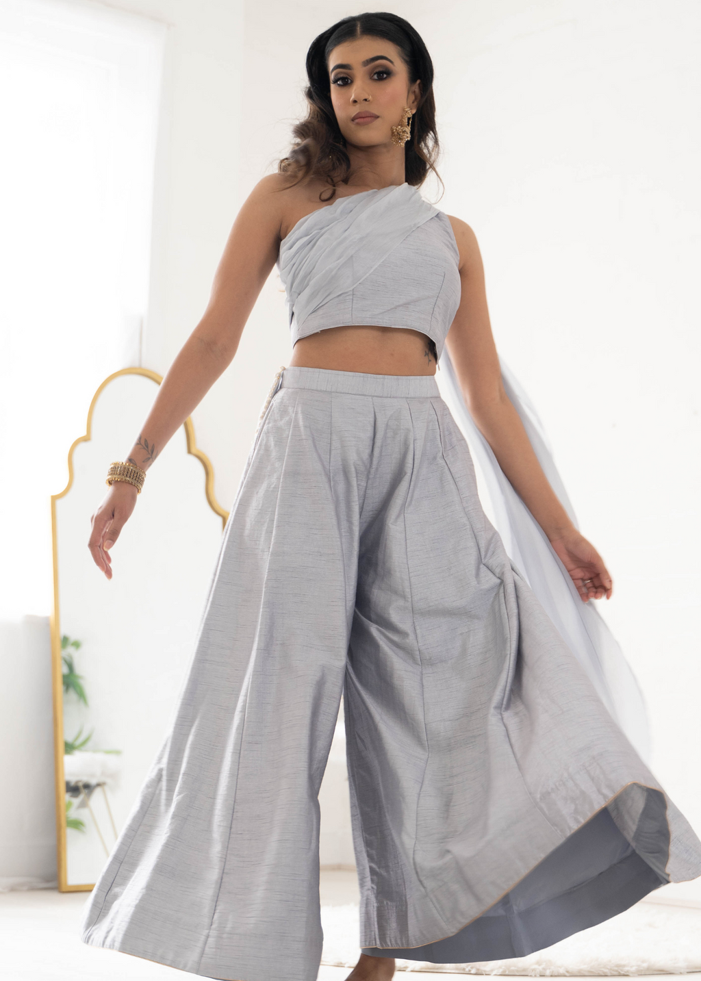 Arya Grey Flared Trousers (sizes 4-16)