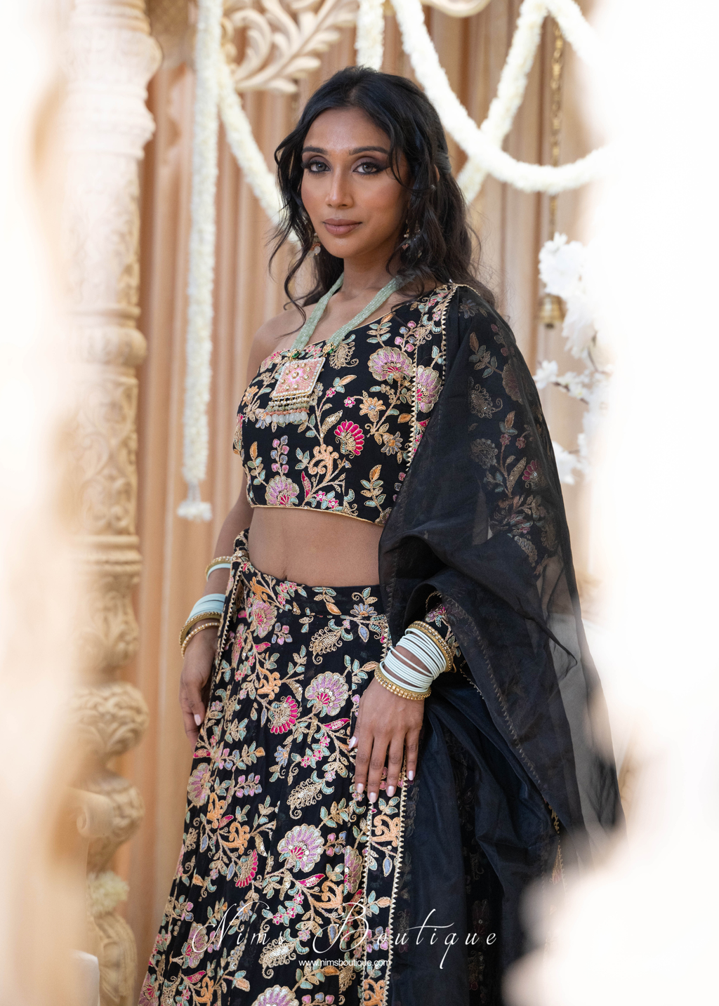 Nishita Mint & Dusky Pink Meenakari Haar Set