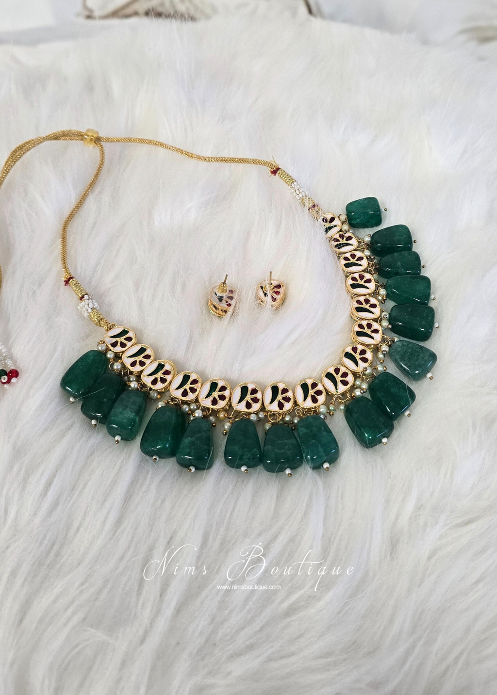 Dark Green Kundan Set