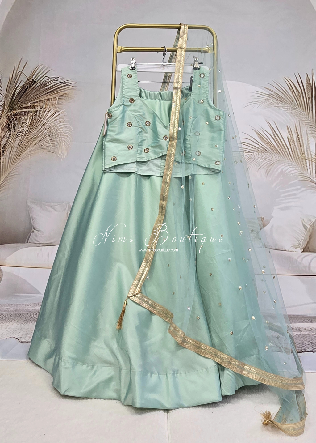 Readymade Mint Silk skirt/lehnga (sizes 4-22)