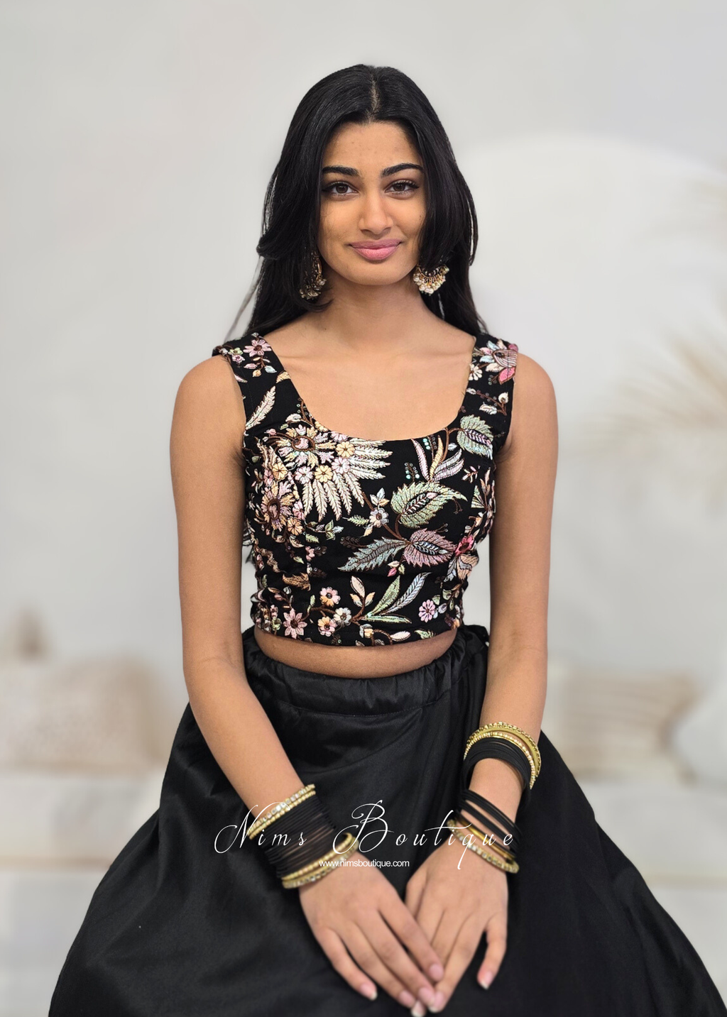 Luxury Sarika Black Sleeveless Blouse (size 4-20)