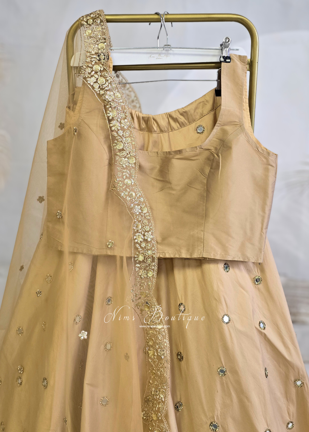 Sleeveless Gold Silk Blouse (6-28)