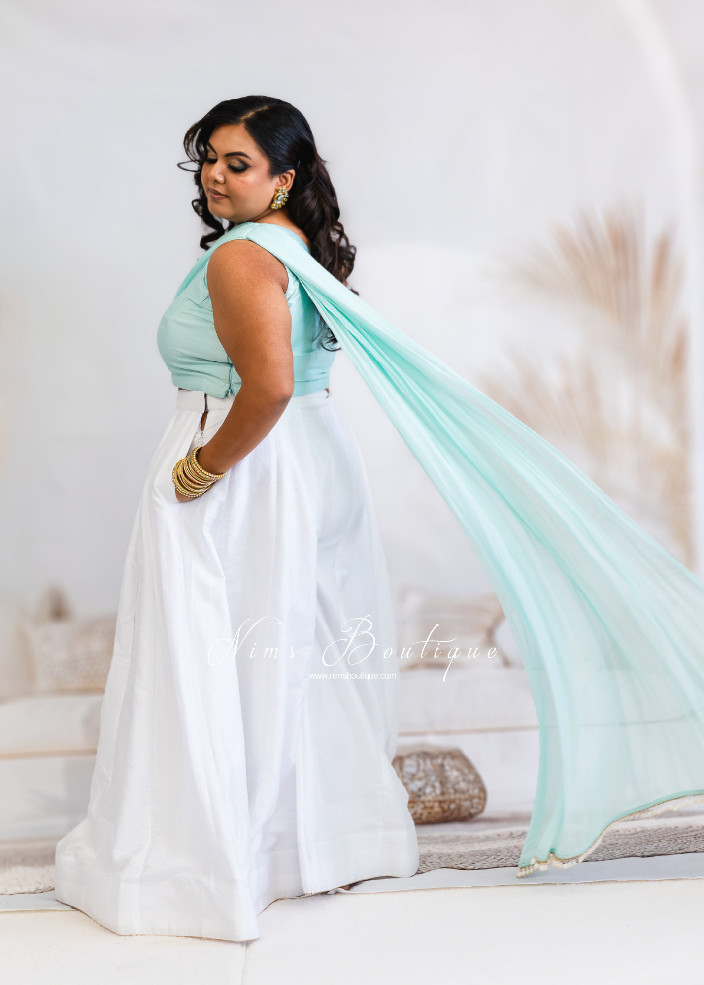 Arya White Flared Trousers (sizes 4-18)
