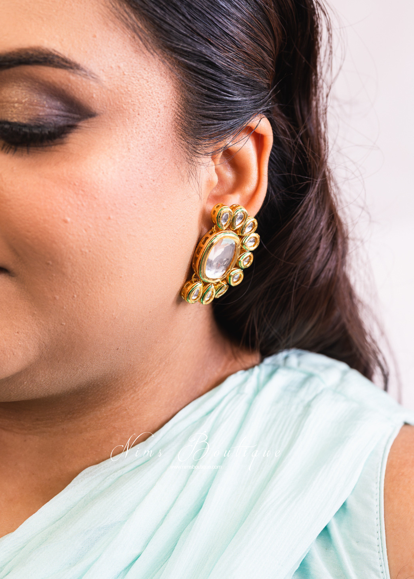 Peacock Kundan Stud earrings