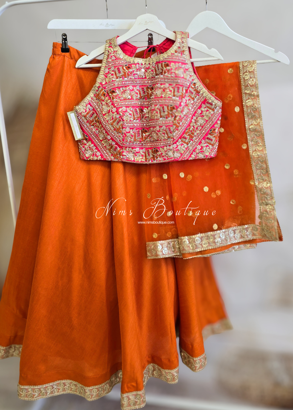 Serena Luxury Elephant Embroidered Pink Blouse (one size)