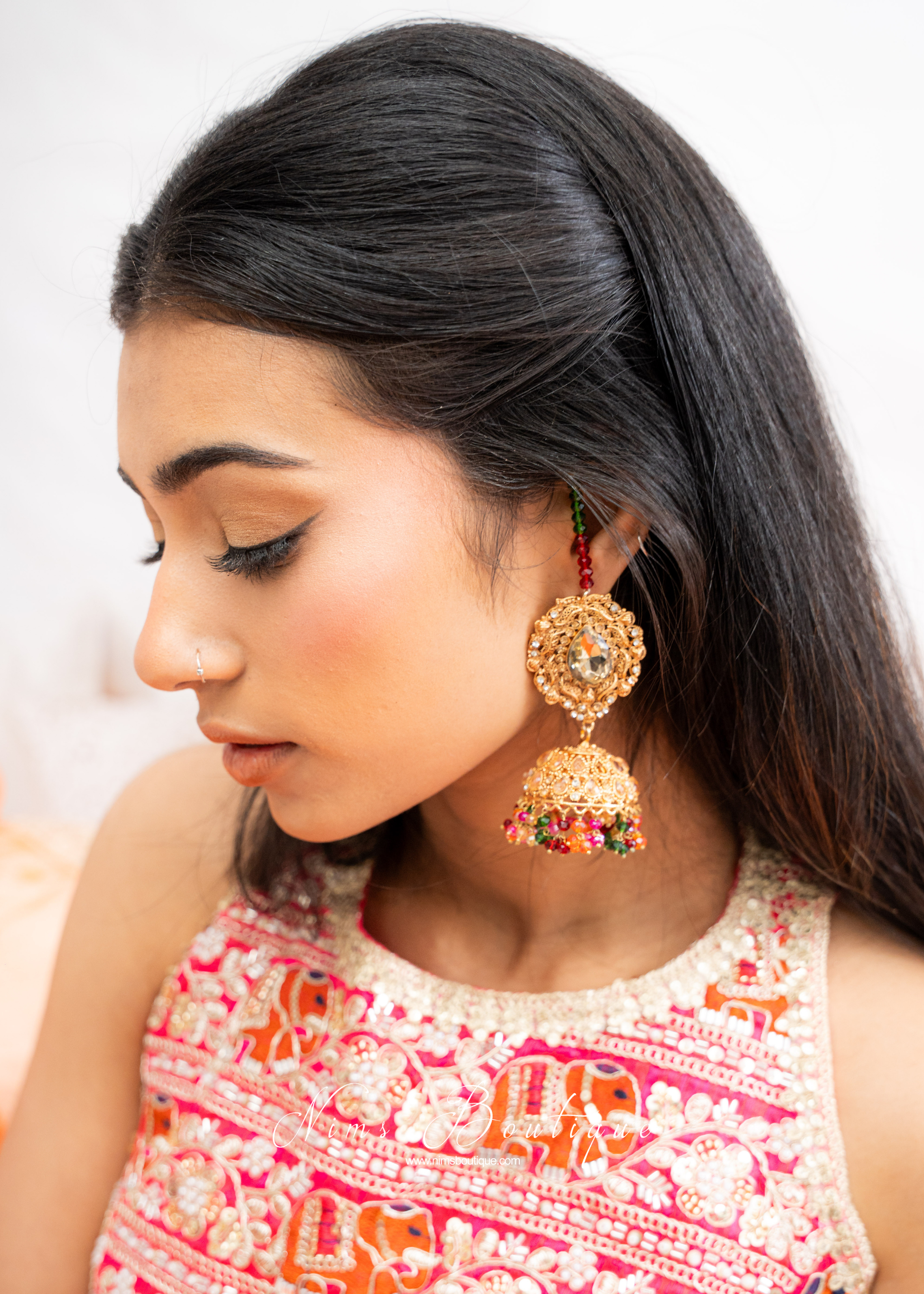 Anjali Multicolour Chumke with earring chains