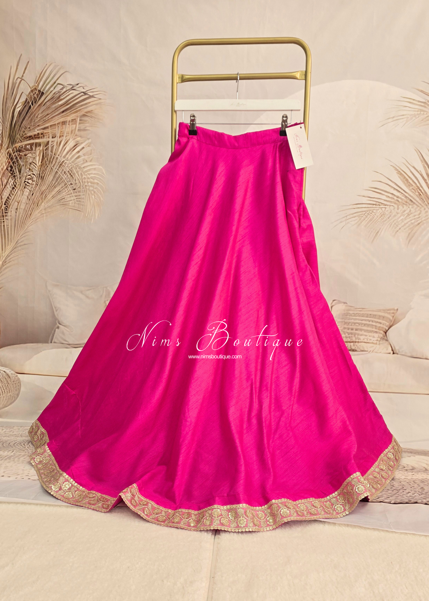 Saloni Readymade Hot Pink Raw Silk skirt/lehnga (sizes 4-20)