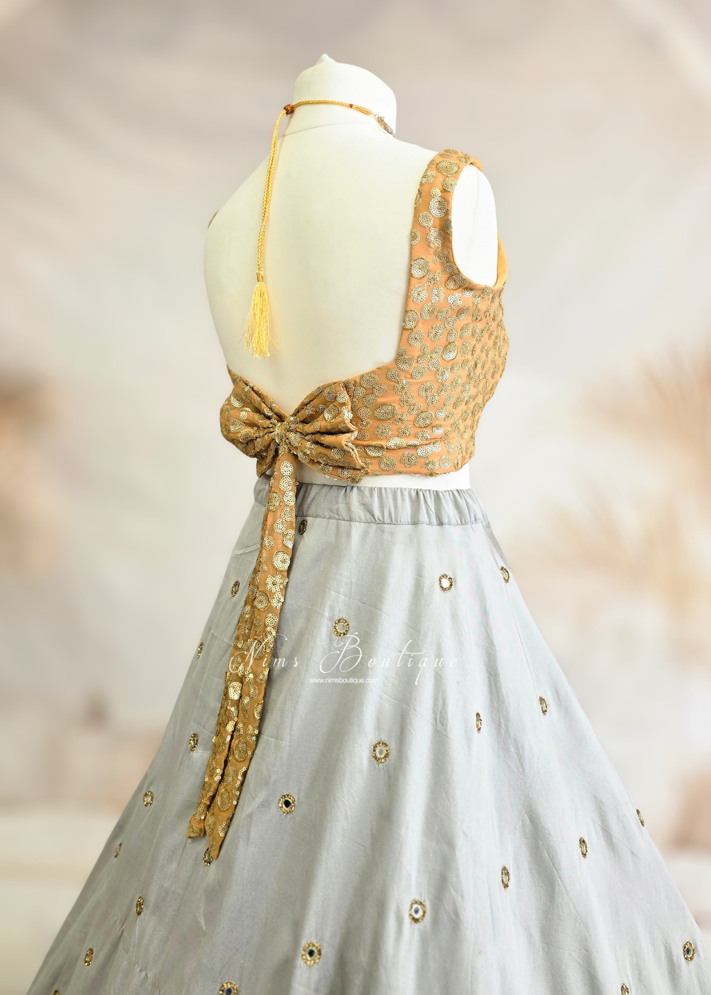 Luxury NB Gold Sequin Bow Blouse (size 4-20)