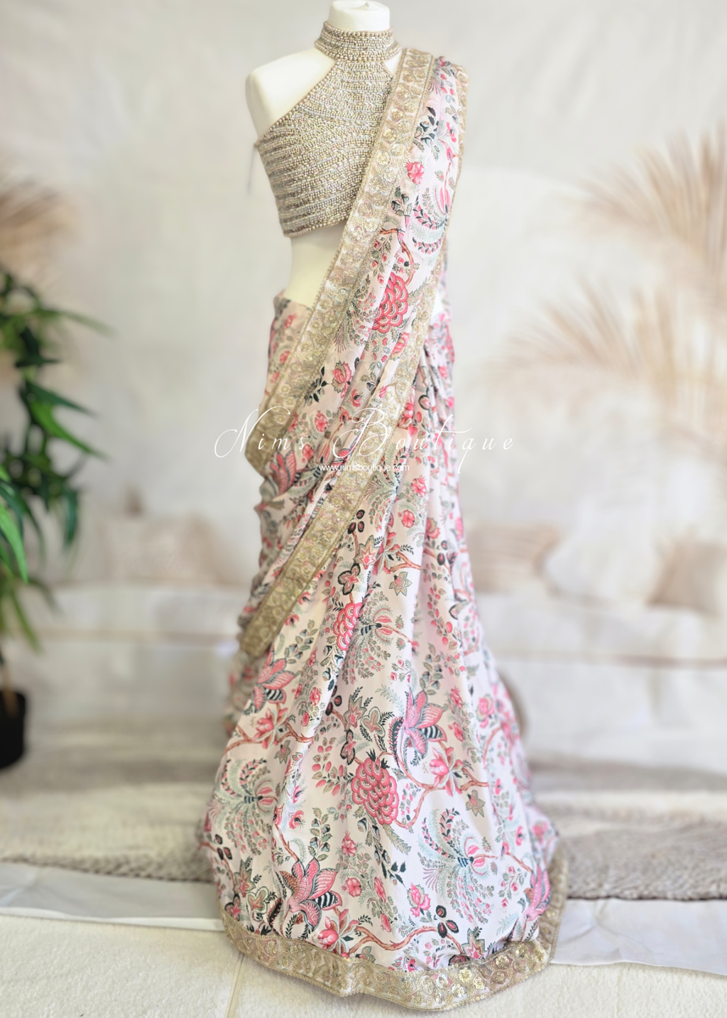 Kitara Satin Floral Organza Saree