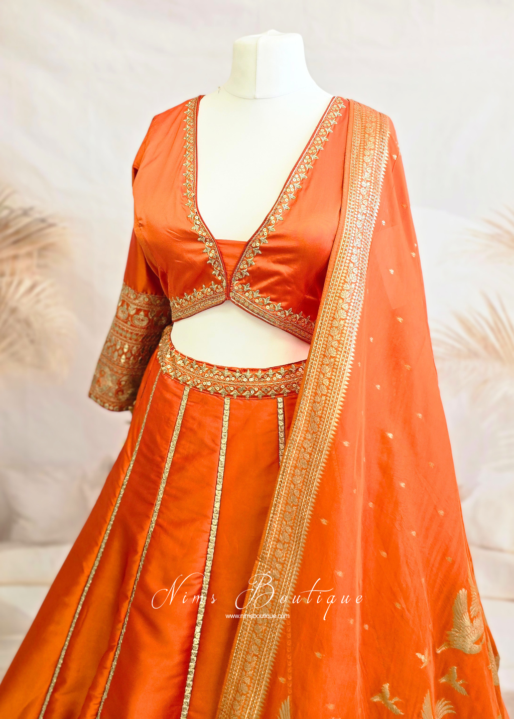 Luxury Silk Long Sleeve Lehnga (size 12-14)