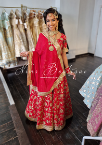 Luxury Red Floral Sequin Lehnga (8-10)