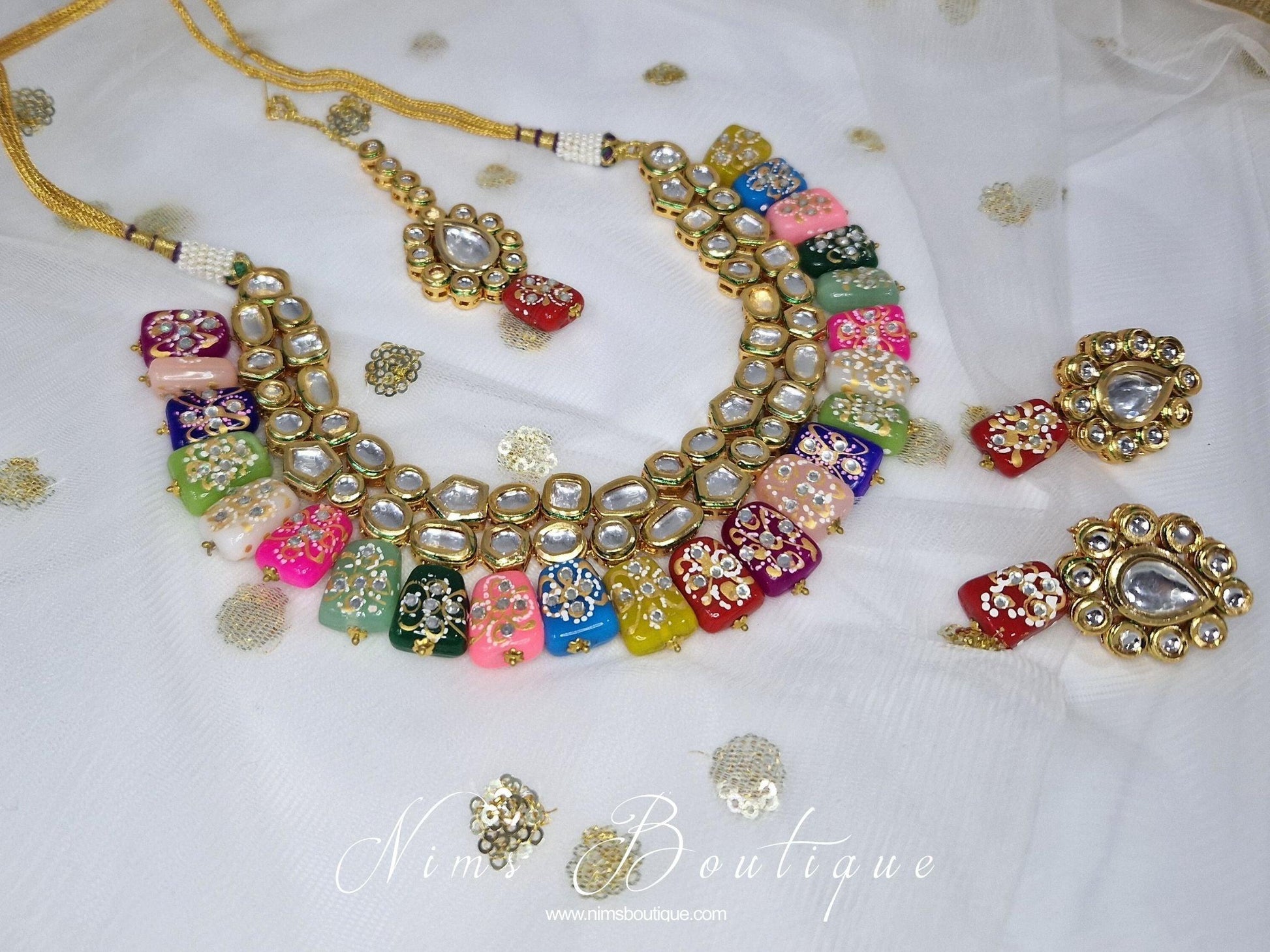 Nims Boutique Limited Edition Multicolour Akira Kundan Set