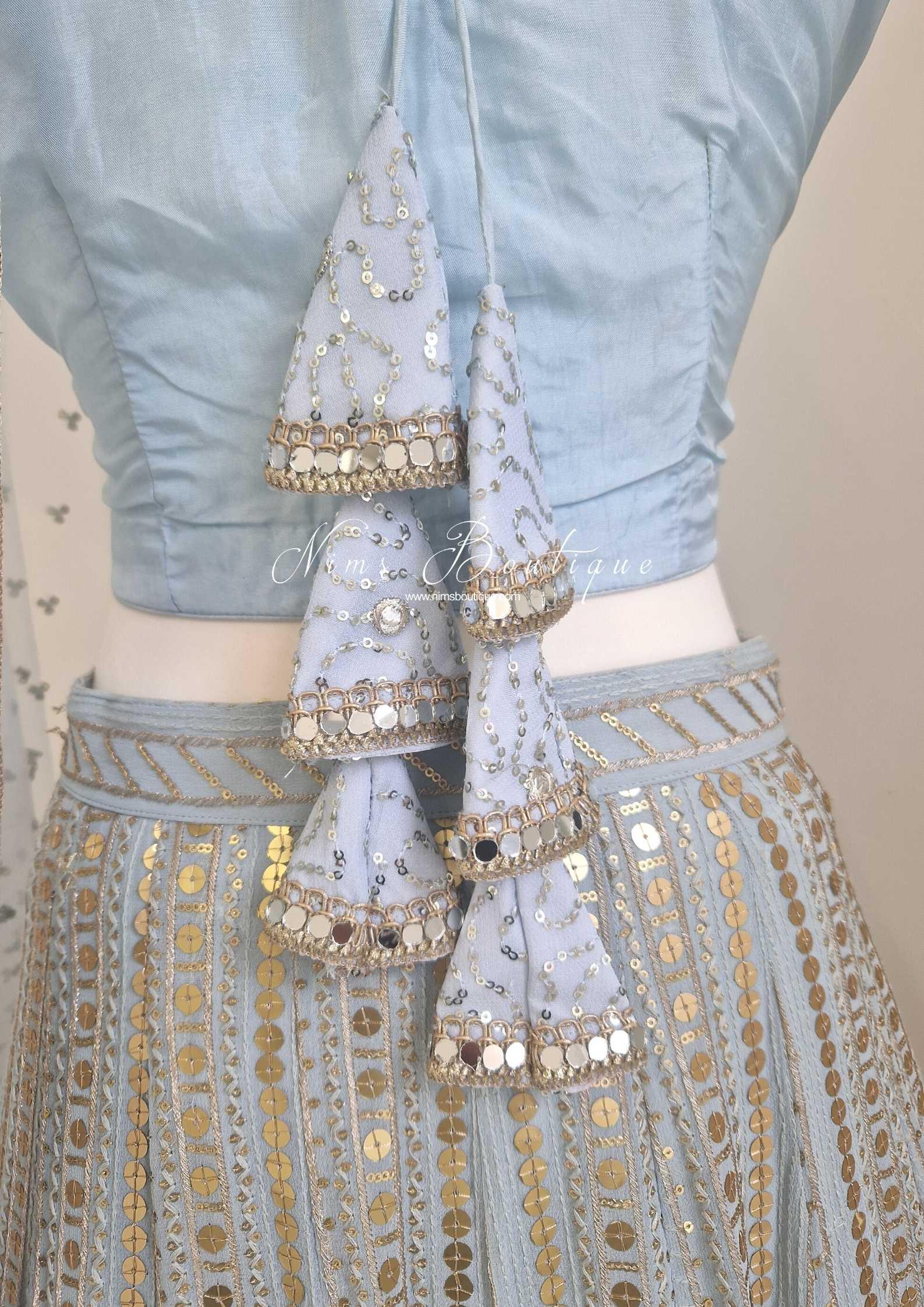 Nims Boutique Luxury Powder Blue Sequin Lehnga 8-12