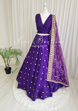 Nims Boutique Rani Luxury Cadbury Purple Mirror readymade skirt/lehnga size 4-26