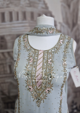 Grey & Pink Embellished Sharara Suit (10-12)