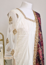 The NB Classic Long Sleeved Ivory Silk & Multicolour Salwar Suit (8-20)