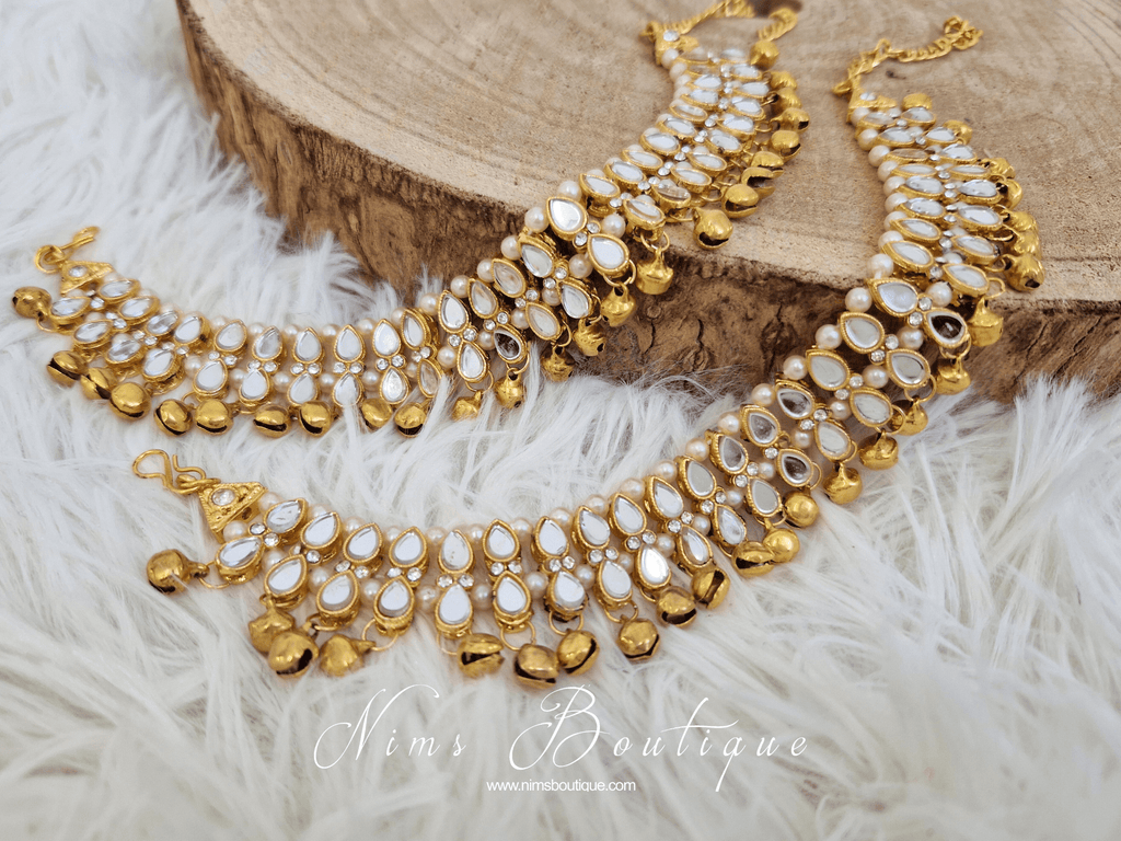 Nims Boutique Gold Ghungroo Anklets with Bells