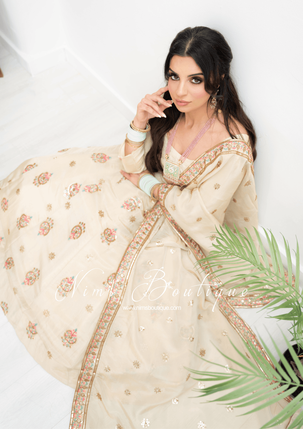 Nims Boutique Alia Gold Pastel Multicolour Dupatta/Chunni