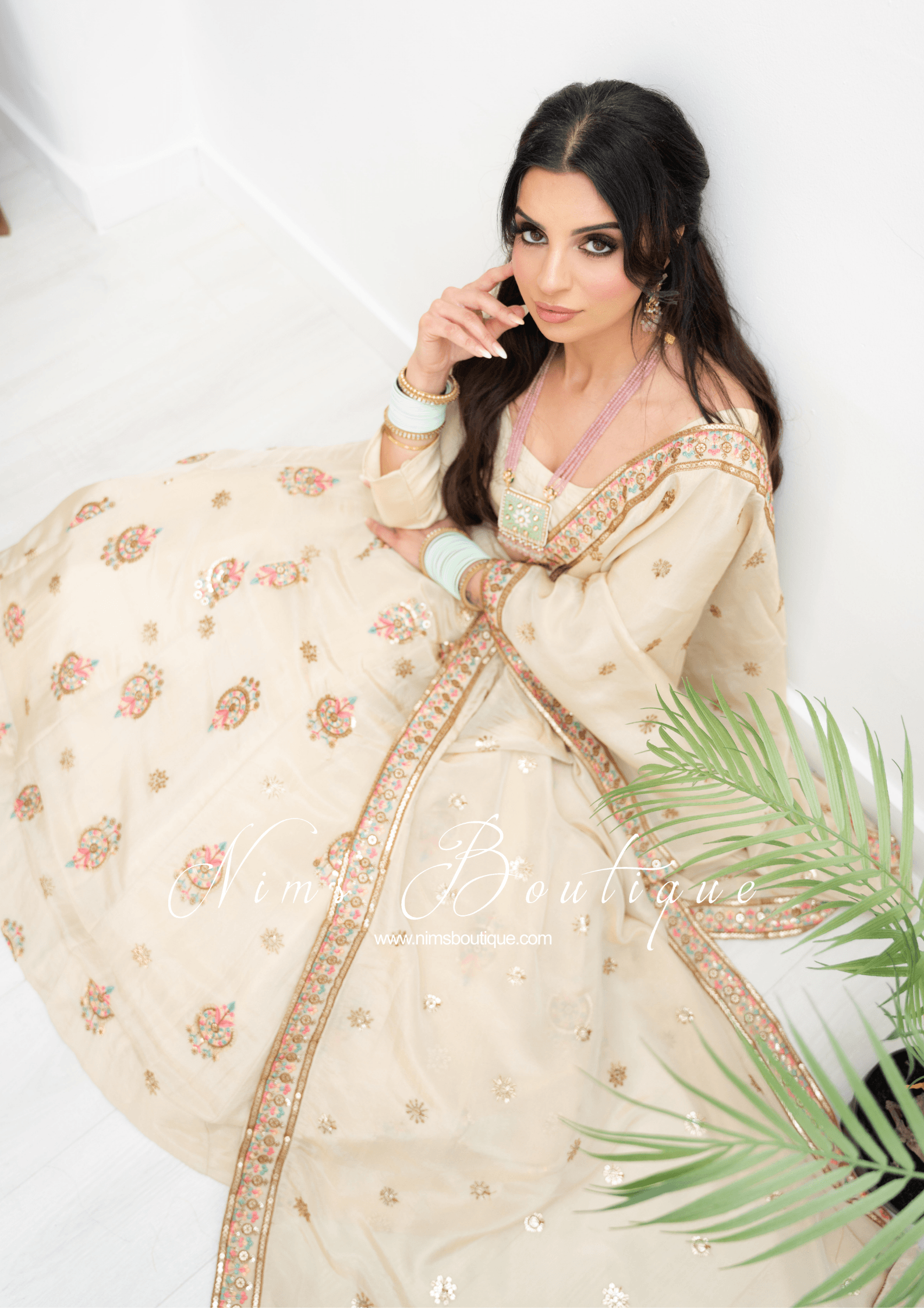Nims Boutique Alia Gold Pastel Multicolour Dupatta/Chunni
