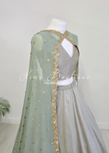 Ria Luxury Sage Green Georgette Dupatta/Chunni