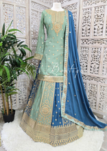 Luxury Mint & Blue Lehnga Suit (Size 12-14)