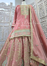 Luxury Dusky Pink Embroidered Sharara Suit (Size 12-14)