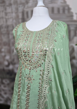 Mint Zari Work sharara suit (Size 16-18)