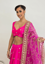 Nims Boutique Rani Luxury Hot Pink Silk Mirror Blouse size 4-16