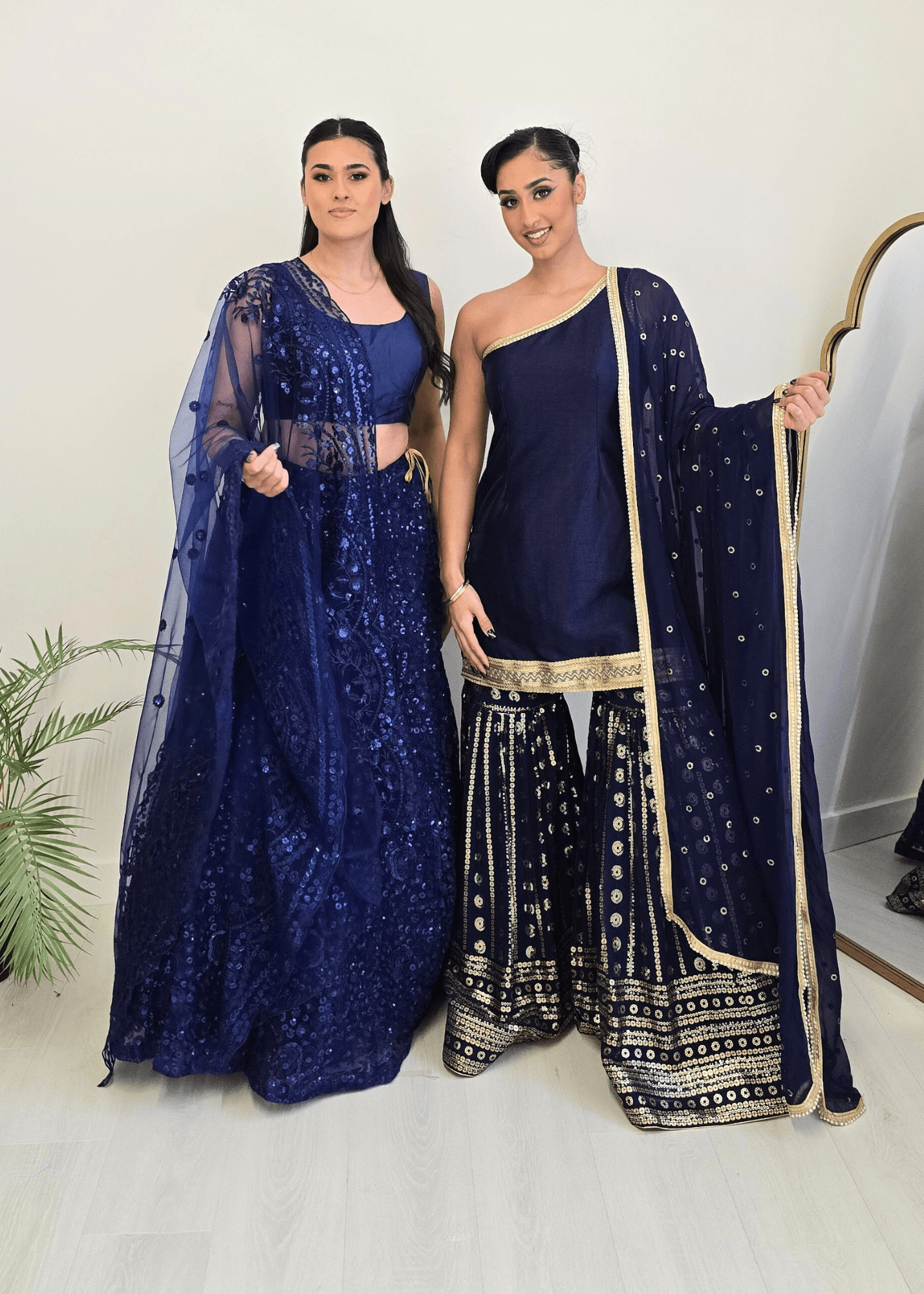 Nims Boutique Vaani Navy One Shoulder Luxury Gharara Suit sizes 6-14