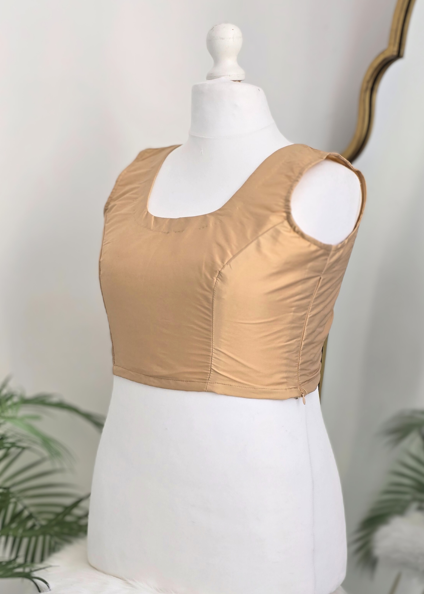 Sleeveless Gold Silk Blouse (14-18)