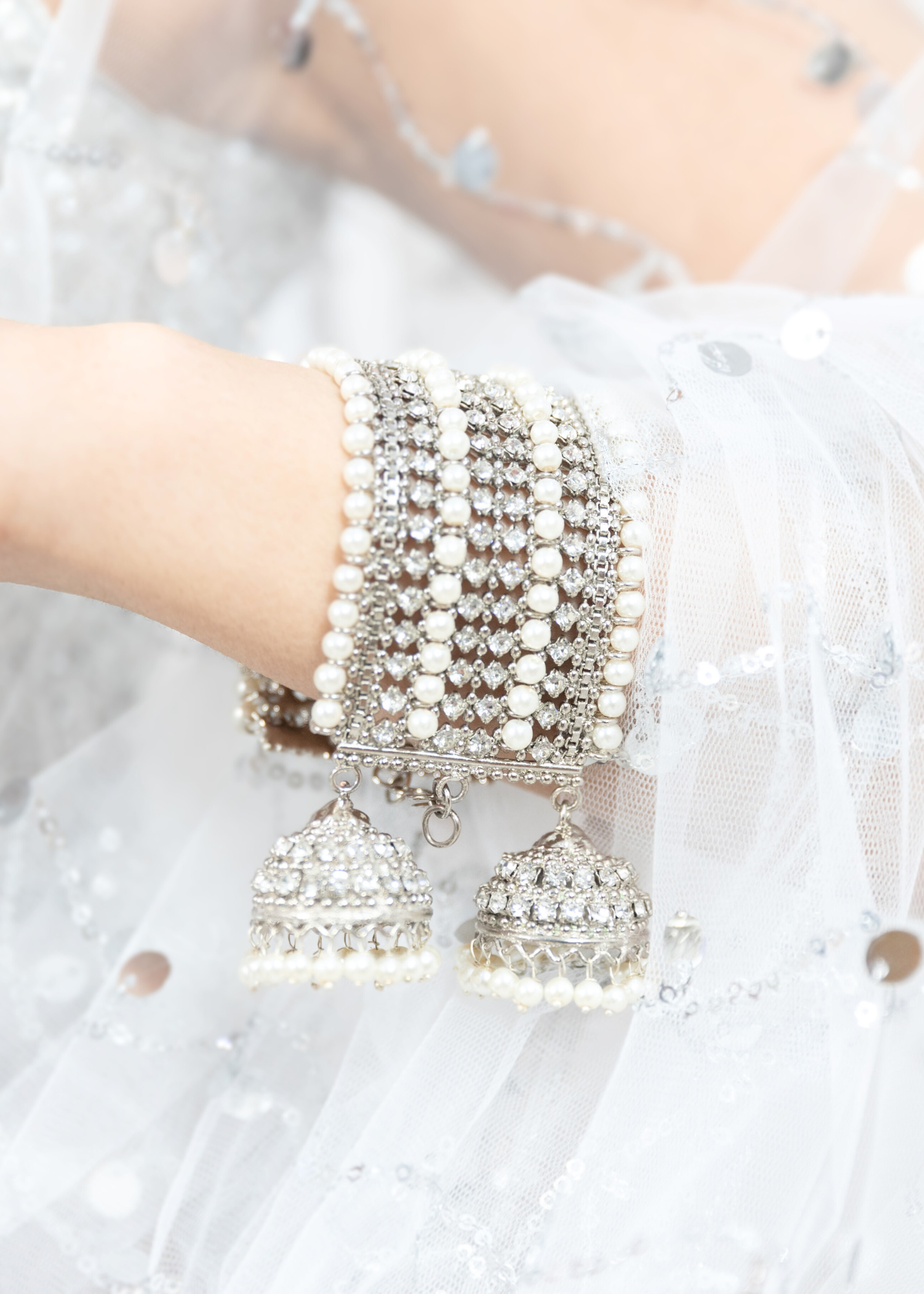 Royal Silver Bracelet with hanging chumke