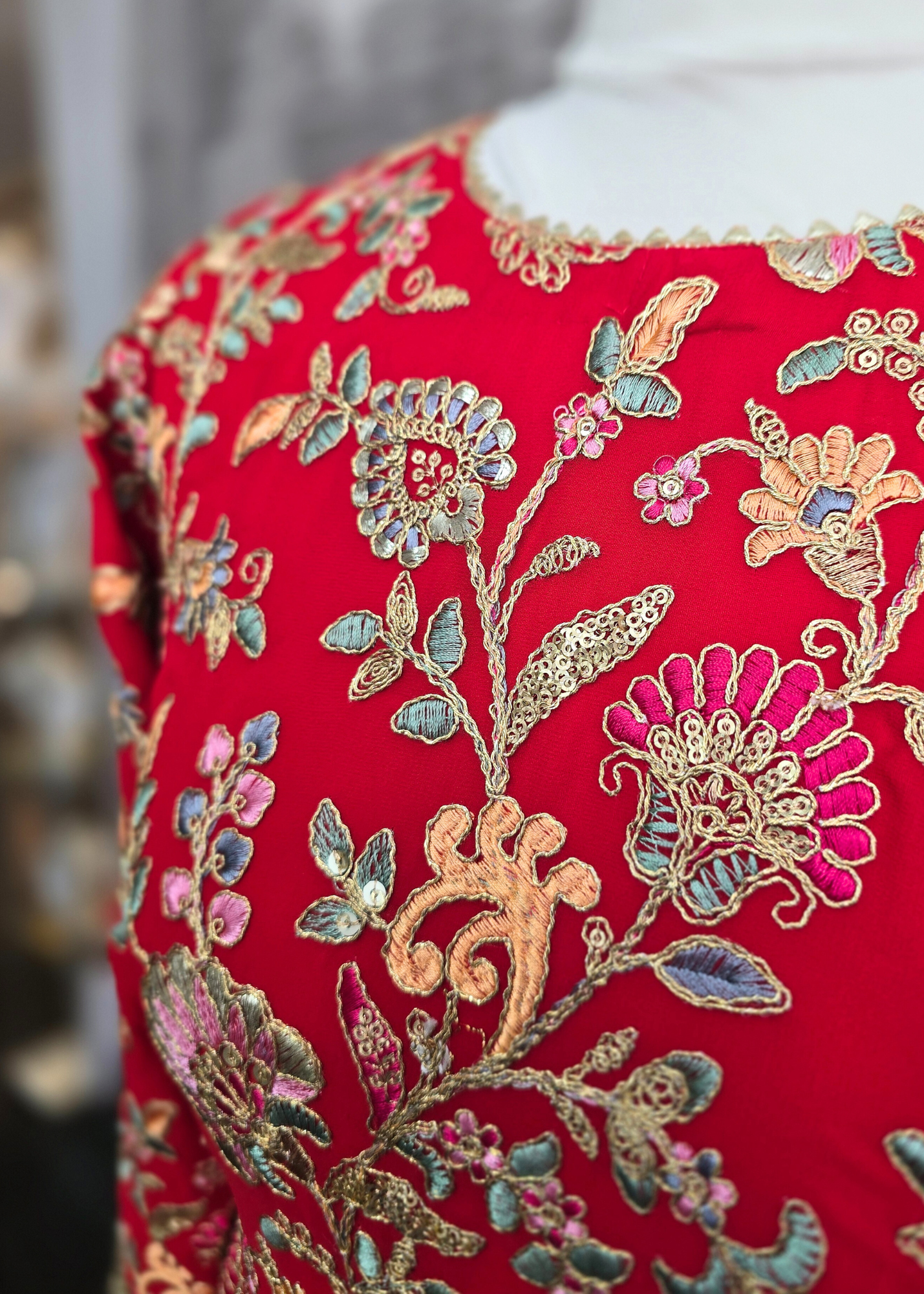 Amrita Red & Multicolour Anarkali Pajami Suit (sizes 6-10)