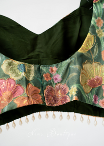 Willow NB Green Floral Blouse (one size)