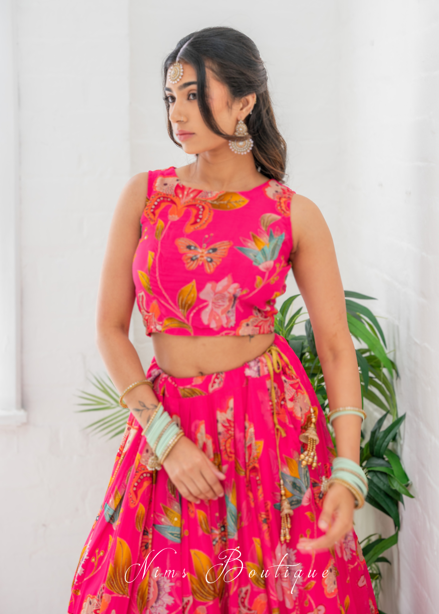 Lillianna Hot Pink Floral Blouse