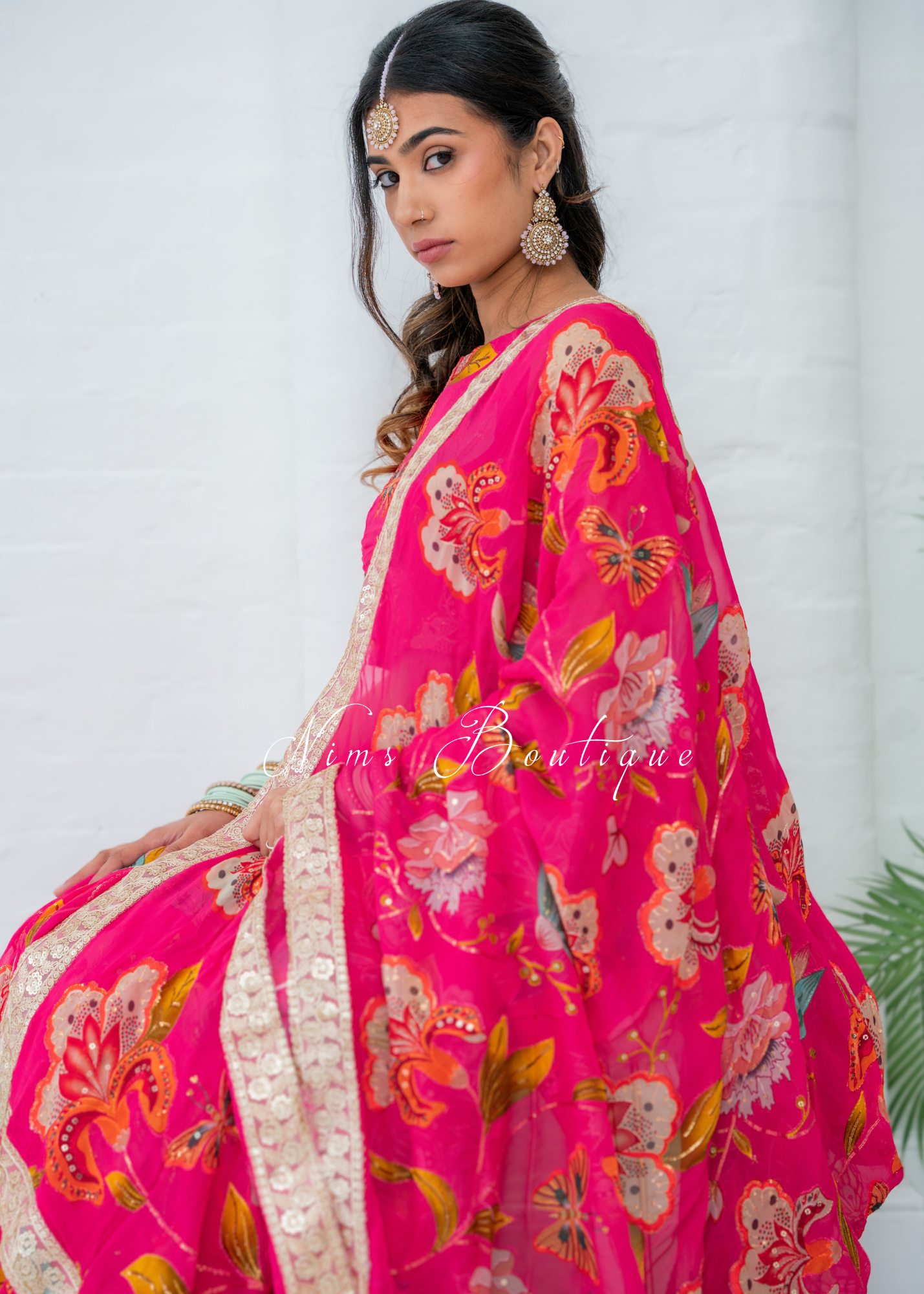 Lilliana Hot Pink Dupatta/Chunni