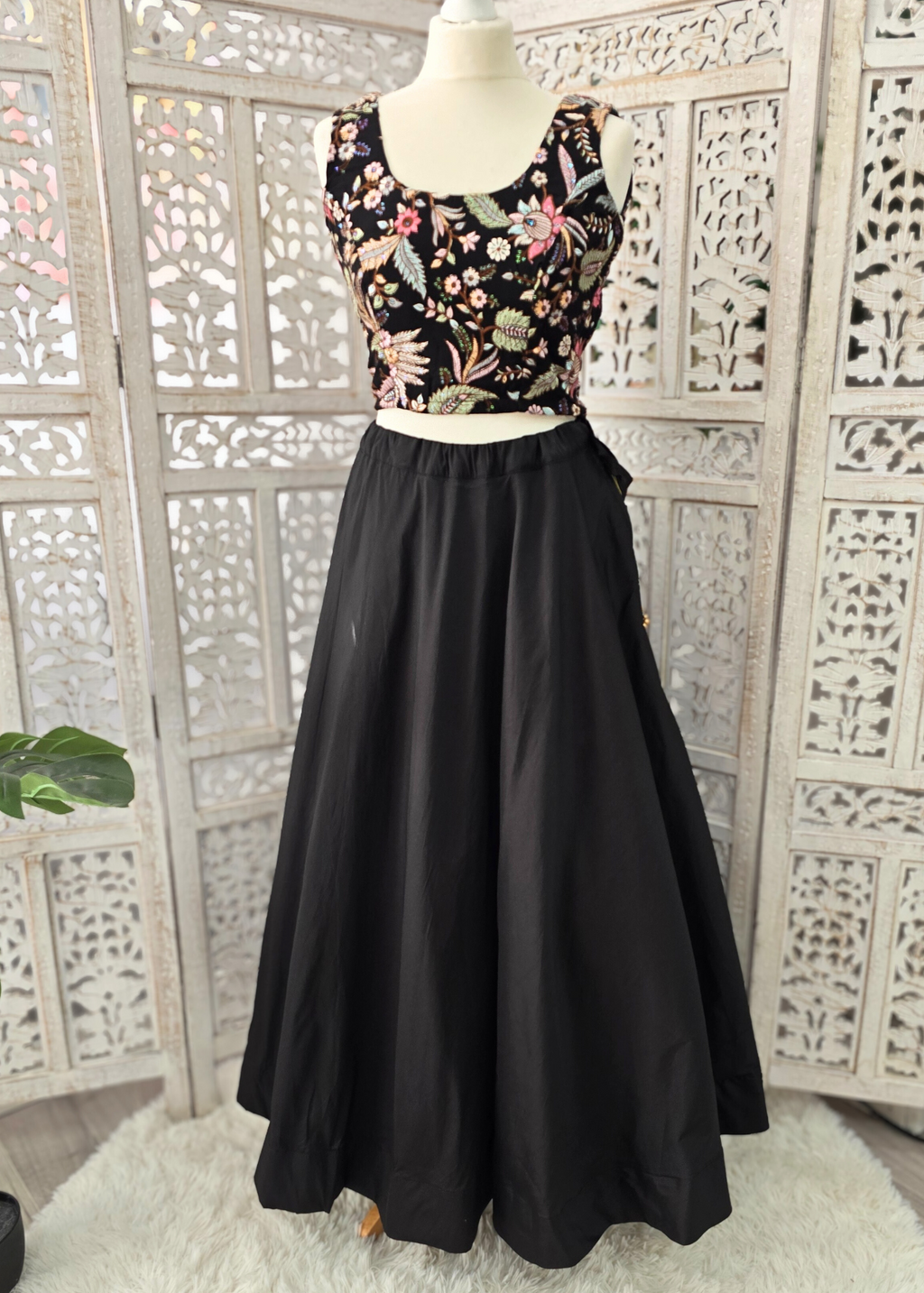 Readymade Black Silk skirt/lehnga (sizes 4-26)