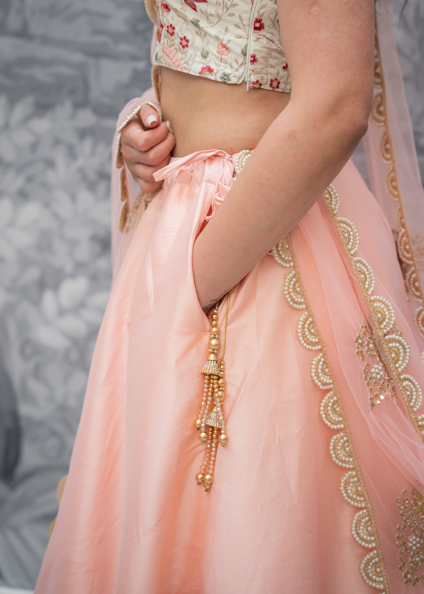 Readymade Peach Silk skirt/lehnga (sizes 4-20)
