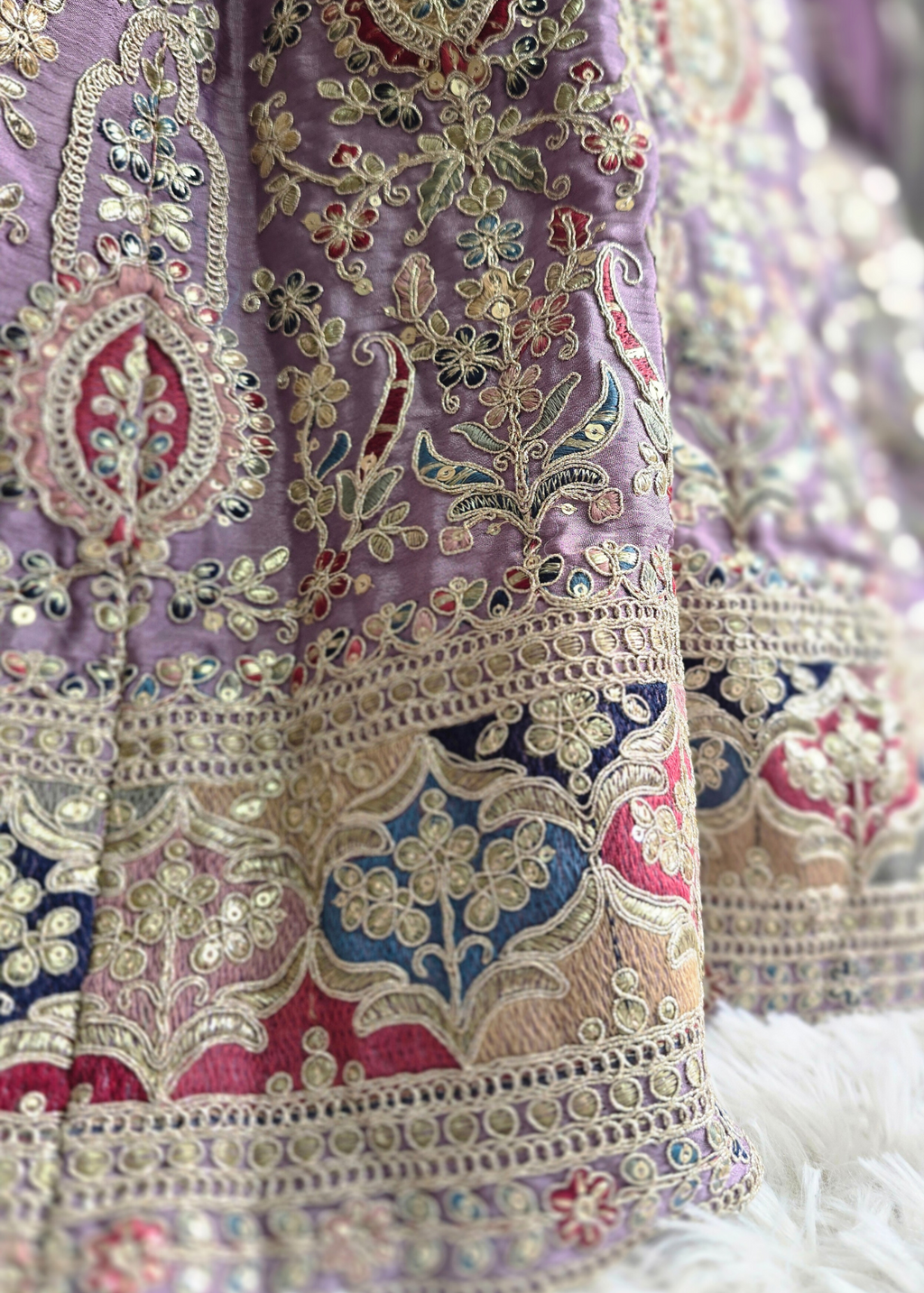 Luxury Lilac Embroidered Sharara Suits (Sizes 16-20)