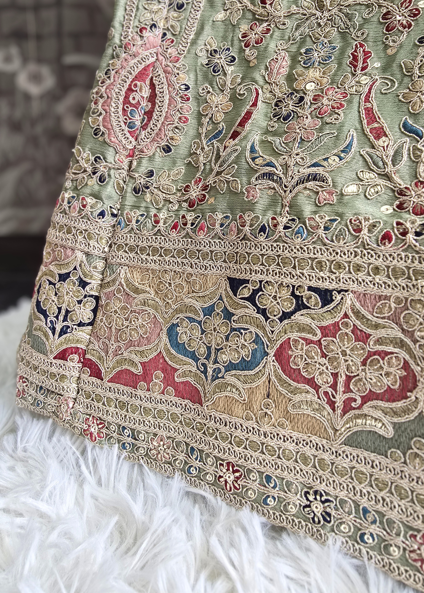 Luxury Mint Embroidered Sharara Suits (Sizes 16-20)