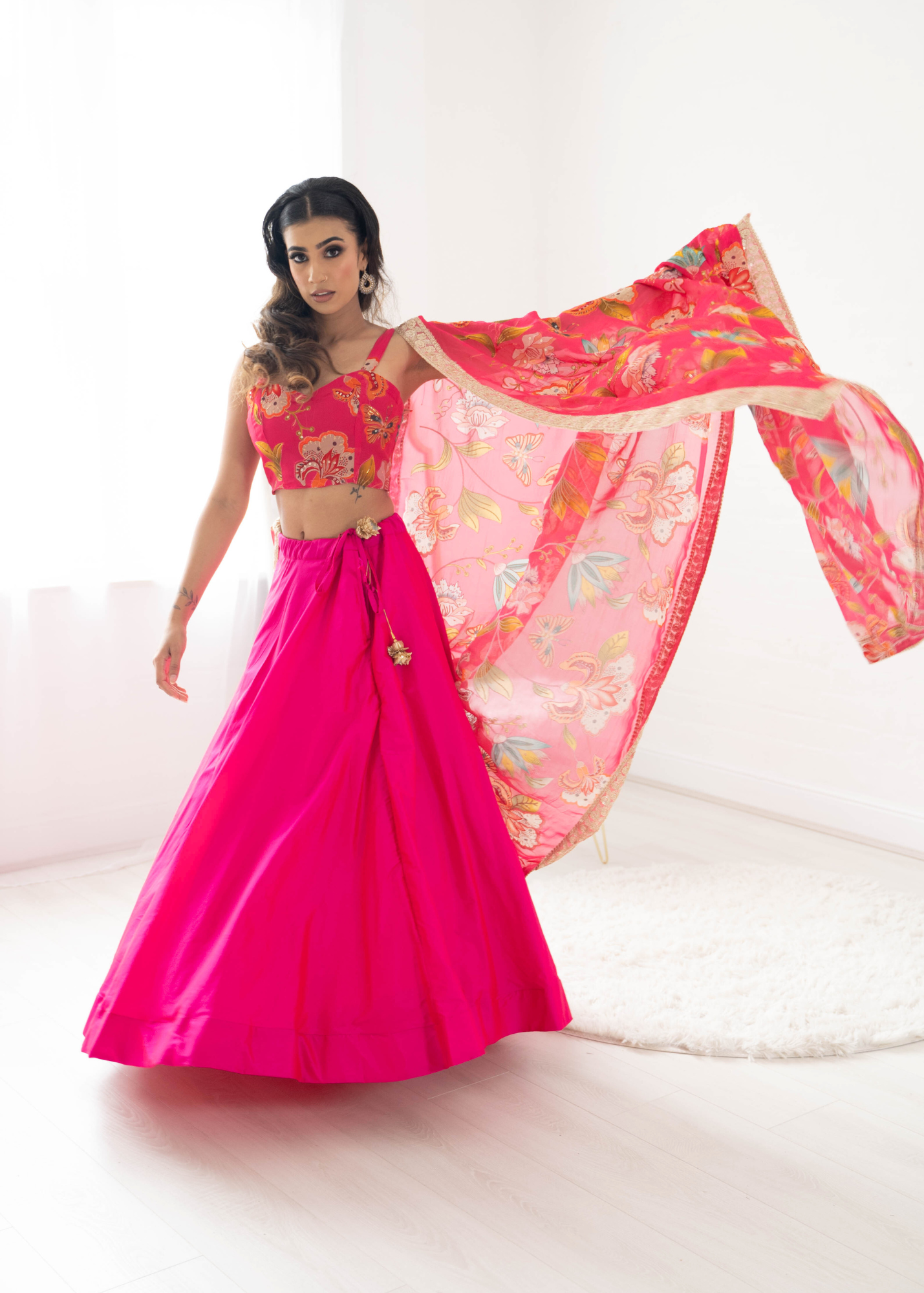 Lilliana Hot Pink Dupatta/Chunni