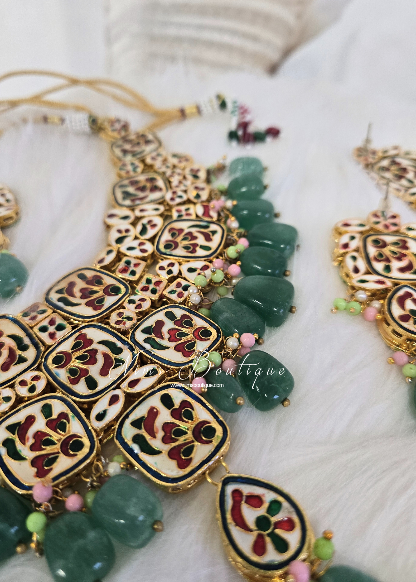 Sonali Green Luxury Kundan Set