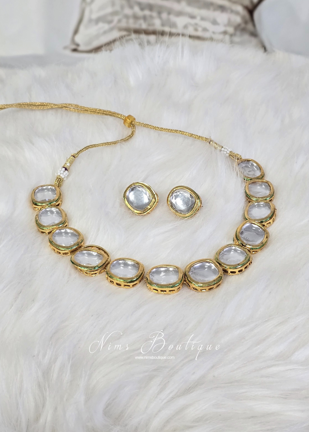 Lina Kundan Set with stud earrings