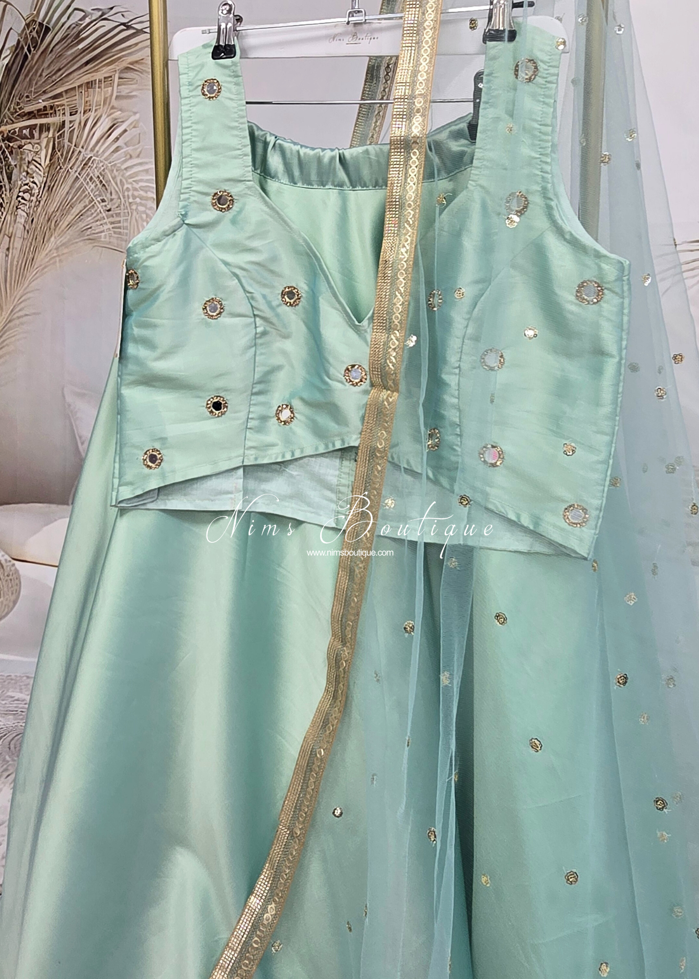 Rani Luxury Mint Silk Mirror Blouse (size 4-16)