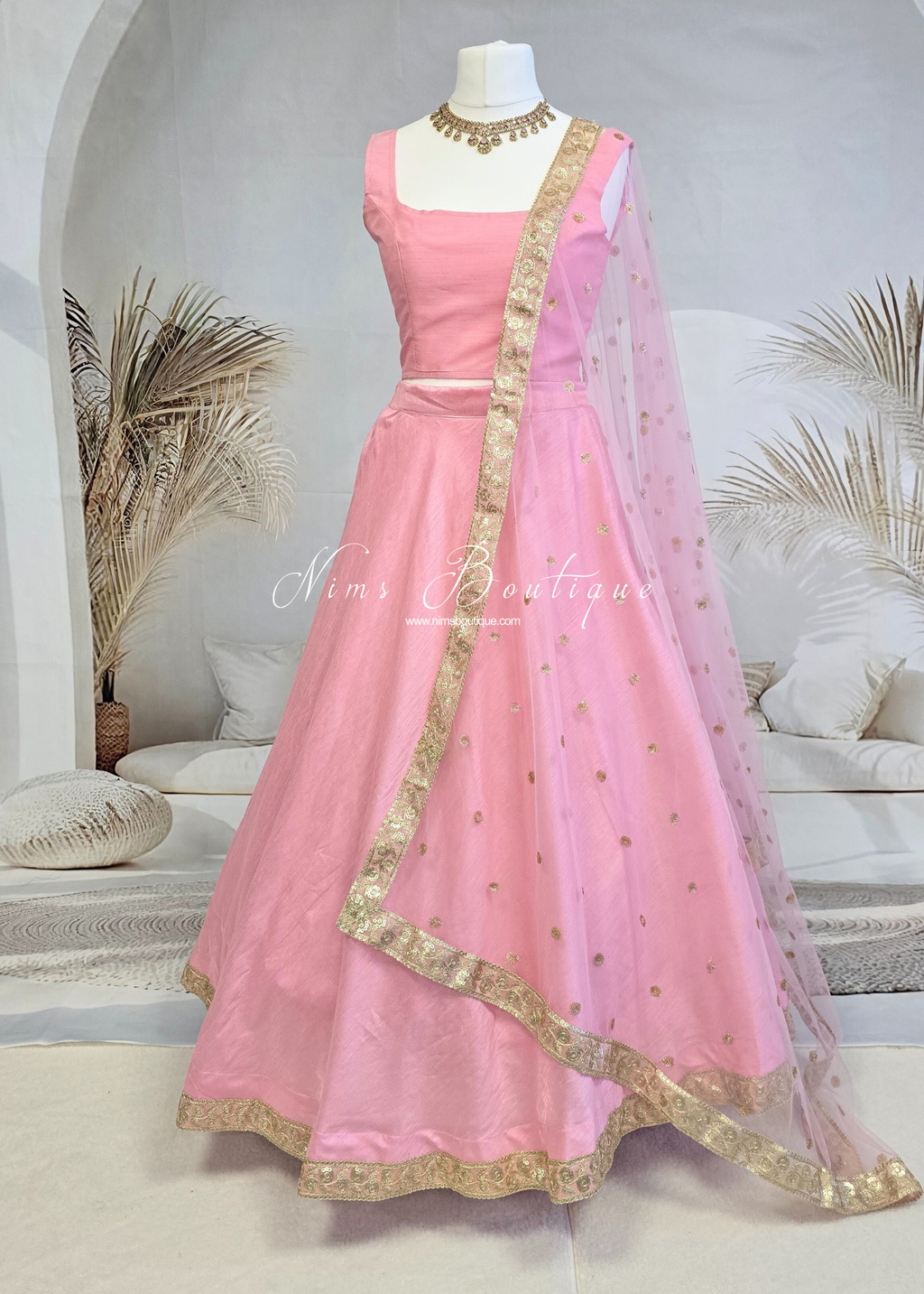 Saloni Readymade Baby Pink Raw Silk skirt/lehnga (sizes 4-20)