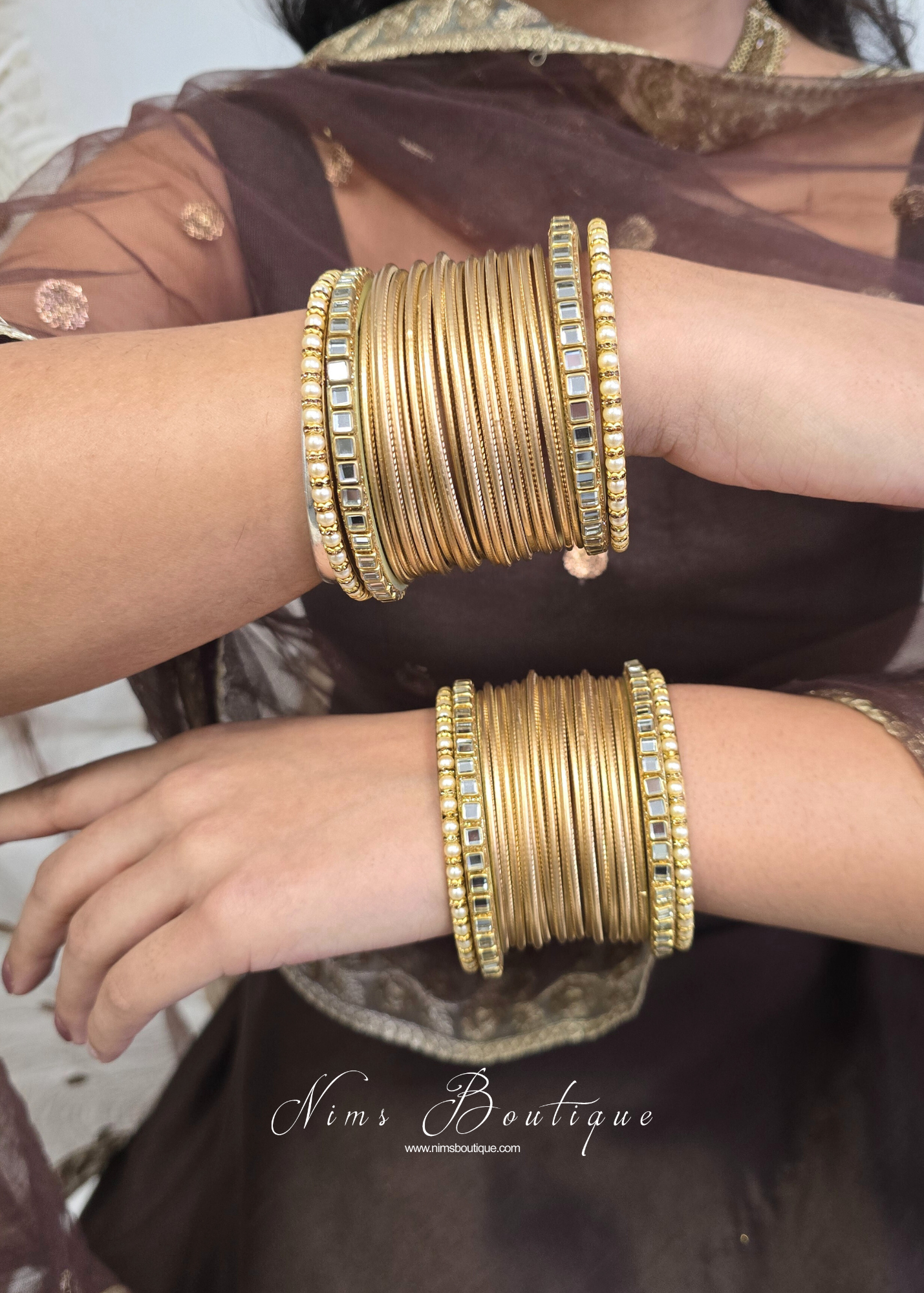Gold & Kundan Set of Bangles (2)